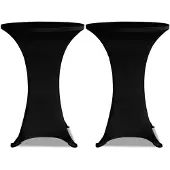 vidaXL Statafelhoezen 2 st stretch ø80 cm zwart