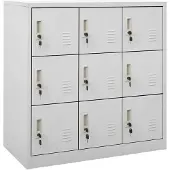 vidaXL Lockerkast 90x45x92,5 cm staal lichtgrijs