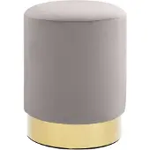 vidaXL Kruk fluweel 28 x 36 cm lichtgrijs en goudkleurig