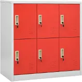 vidaXL Lockerkast 90x45x92,5 cm staal lichtgrijs en rood