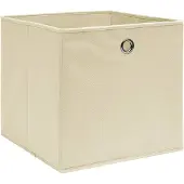 vidaXL Opbergboxen, 4 stuks, vliesdoek, 28x28x28 cm, crème