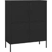 vidaXL Opbergkast 80x35x101,5 cm staal zwart