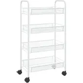 vidaXL Keukentrolley 4-laags 46x26x85 cm ijzer wit