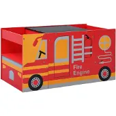 vidaXL 3-delige Kinderstoelen- en tafelset brandweerwagenontwerp hout