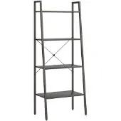 vidaXL Opbergmeubel met 4 schappen 56x35x140 cm zwart