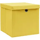 vidaXL Opbergboxen met deksel 10 st 28x28x28 cm geel