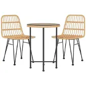 vidaXL 3-delige Tuinset poly rattan
