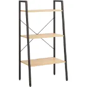 vidaXL Opbergmeubel met 3 lagen 56x35x108 cm lichtbruin en zwart