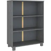 vidaXL Boekenkast HAMAR 85x35x112 cm massief grenenhout donkergrijs