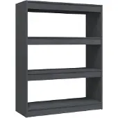 vidaXL Boekenkast/kamerscherm 100x30x103 cm massief grenenhout grijs