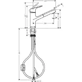 Hansgrohe Focus M43 - Keukenkraan met uittrekbare vuistdouche, chroom 71842000
