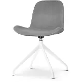 Nolon Eetkamerstoel Nala draaibaar | fluweel grijs 51x82x40 cm eetkamerstoelen | NADUVI