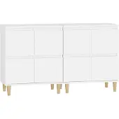 vidaXL Dressoirs 2 st 60x35x70 cm bewerkt hout wit
