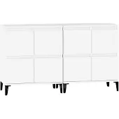 vidaXL Dressoirs 2 st 60x35x70 cm bewerkt hout wit