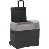 vidaXL Koelbox met wielen en adapter 40 L polypropeen zwart en grijs