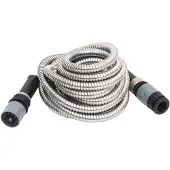 vidaXL Tuinslang met sproeikop 0,6'' 30 m roestvrij staal zilverkleur