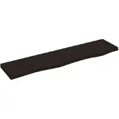 vidaXL Wandschap 80x20x2 cm behandeld massief eikenhout donkerbruin