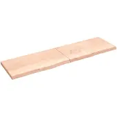 vidaXL Wandschap 220x60x(2-6) cm onbehandeld massief eikenhout