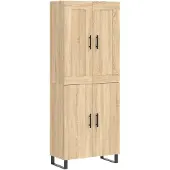 vidaXL Hoge kast 69,5x34x180 cm bewerkt hout sonoma eikenkleurig