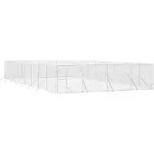 vidaXL Hondenkennel voor buiten 8x16x2 m gegalvaniseerd staal zilver