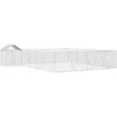 vidaXL Hondenkennel met dak 10x8x2,5 m gegalvaniseerd staal zilver
