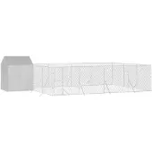 vidaXL Hondenkennel met dak 10x6x2,5 m gegalvaniseerd staal zilver