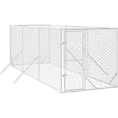 vidaXL Hondenkennel voor buiten 2x6x2 m gegalvaniseerd staal zilver