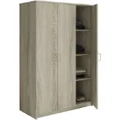 Interiax Kledingkast 'Amelie' – 3 Deuren, 1 Hanger & 4 Legplanken Sonoma Eik 180x120x54 cm