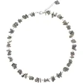Behave Ketting met kralen van schelp bruin zwart 44 cm