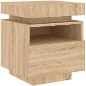 Super Merchant Nachtkastje met LED-verlichting 40x39x48,5 cm sonoma eikenkleur