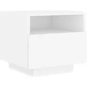 vidaXL Nachtkastje met LED-verlichting 40x39x37 cm wit