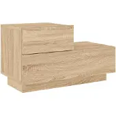 vidaXL Nachtkastje met LED-verlichting 70x36x40,5 cm sonoma eikenkleur