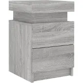 vidaXL Nachtkastje met LED-verlichting 35x39x55 cm grijs sonoma eiken
