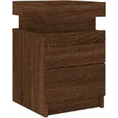 vidaXL Nachtkastje met LED-verlichting 35x39x55 cm bruin eikenkleur