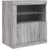 vidaXL Dressoir met LED-verlichting 60,5x37x67 cm grijs sonoma eiken