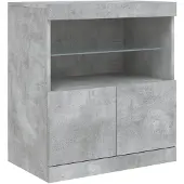 vidaXL Dressoir met LED-verlichting 60x37x67 cm betongrijs