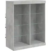 vidaXL Dressoir met LED-verlichting, betonkleur, 81x37x100 cm