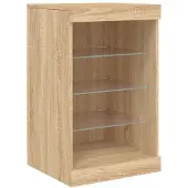 vidaXL Dressoir met LED-verlichting, Sonoma-eikenhout, 41x37x67 cm