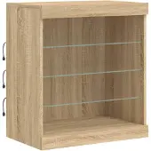 vidaXL Dressoir met LED-verlichting 60,5x37x67 cm sonoma eikenkleurig
