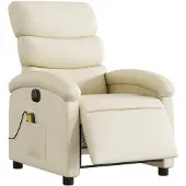 vidaXL Massagestoel verstelbaar elektrisch kunstleer crèmekleurig