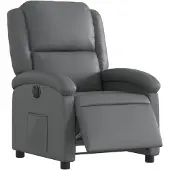 vidaXL Fauteuil verstelbaar elektrisch kunstleer grijs