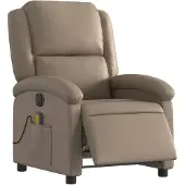 vidaXL Massagestoel verstelbaar elektrisch kunstleer cappuccinokleurig