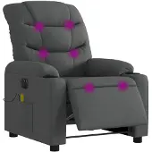 vidaXL Massagestoel elektrisch verstelbaar stof donkergrijs
