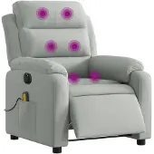 vidaXL Massagestoel elektrisch verstelbaar fluweel lichtgrijs