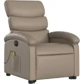 vidaXL Sta-op-massagestoel elektrisch kunstleer cappuccinokleurig