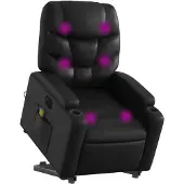 vidaXL Sta-op-massagestoel elektrisch kunstleer zwart