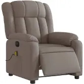 vidaXL Massagestoel elektrisch verstelbaar stof taupe