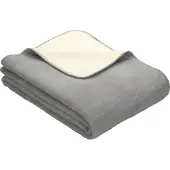 Ibena Plaid Ibena Doubleface Dublin Zilver Wit