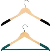 Atmosphera Fluwelen hanger - Set van 2 - Hout