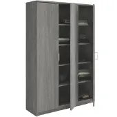 Interiax Opbergkast - Kledingkast 'Amelie' 3 deuren en 8 legplanken Grijze Eik 180x120x40 cm